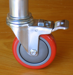 Photo of Caster City stem swivel caster in aluminum stand leg