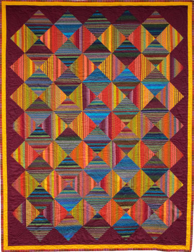 striped fabric quilt